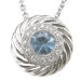 .925 Sterling Silver Brilliant Cut Topaz Fashion Pendant