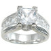 .925 Sterling Silver Princess Cut Cubic Zirconia Anniversary Ring