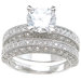 .925 Sterling Silver Brilliant Cut Cubic Zirconia Wedding Ring Set