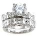 .925 Sterling Silver Brilliant Cut Cubic Zirconia Wedding Ring