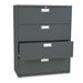 600 Series Four-Drawer Lateral File, 42w x19-1/4d, Charcoal