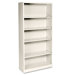 Metal Bookcase, 5 Shelves, 34-1/2w x 12-5/8d x 71h, Putty