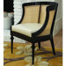 Cane Cowhide Leather Arm Chair
