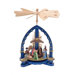 Natural Wood Nativity Scene in Blue with Wisemen Pyramid