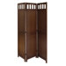 Three Panel Folding Screen in Antique Walnut