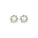 Studs Button Flower Pearl Center Earring
