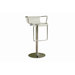 Chartreuse Low - Back Acrylic Adjustable Height Barstool in Clear