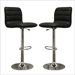 Baxton Studio Lyris Faux Leather Barstool in Black (Set of 2)