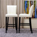 Baxton Studio Janvier Modern Leather Bar Stool in Off-White