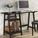 Baxton Studio Small Mott Wood Modern Writing Desk with Sawhorse Legs