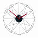 Wired Web Wall Clock in Black with Red Handle