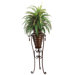 6' Silk Boston Fern Plant with Metal Planter and Stand