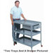 Mobile Tool Stand - 3 Trays: 37 1/4" H x 20" W x 28" W