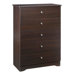 Pocono 5 Drawer Chest in Espresso Laminate