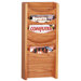 Display Rack, 5 Pockets, 11"x3-3/4"x24", Medium Oak/Mahogany