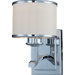 Salon One Light Wall Sconce with White Shade in Polished Chrome