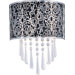 Rapture Two Light Wall Sconce with Black Shade in Satin Nickel