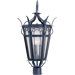 Cathedral Three Light Pole/Post Lantern in Country Forge