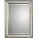Beveled Mirror with Ornate Details in Silver Leaf