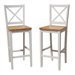 30" Virginia Crossback Bar Stool in White (Set of 2)