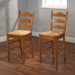 24" Ladder Back Stool in Oak (Set of 2)