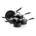 Inspire 5 Piece Non Stick Aluminium Cookware Set in Black