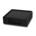 1000 Series Classic Leather Four Square Coaster Set with Holder in Black