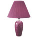 Ceramic Table Lamp with Floral Embossing in Burgundy