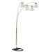 Floor Lamp with Crystal-Like Shades in Polished Brass