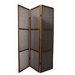 3-Panel Rattan Room Divider in Walnut