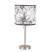 Floral Print 2-Piece Steel Table Lamp