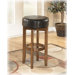 Thorndike 30" Upholstered Backless Swivel Bar Stool in Warm Brown