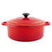 Cast Iron Round Casserole in Chili Red
