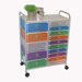 15 Drawer Multi-Colored Rolling Storage Tower