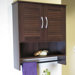 Bathroom Wall Cabinet with Two Louvered Doors in Espresso