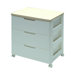 Premium Drawer Storage Series High Grade 3 Drawer Chest in White with Natural Wood Top
