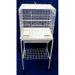 Square Top Small Bird Cage with Stand in White