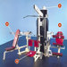 Multi-Station Commercial 4 Stack Gym with Optional Weight Stack Shrouds