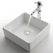 Ceramic 5" x 15" Square Sink in White with Bamboo Single Lever Faucet