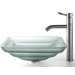 Square Frosted Oceania Glass Sink and Aldo Faucet