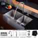 Farmhouse 36" Double Bowl Kitchen Sink with Faucet and Soap Dispenser