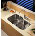 32 inch Undermount Double Bowl Stainless Steel Kitchen Sink with Kitchen Faucet and Soap Dispenser