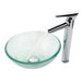Broken Glass 14" Vessel Sink and Decus Bathroom Faucet in Chrome