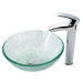 Broken Glass 14" Vessel Sink and Visio Bathroom Faucet in Chrome