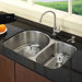 Stainless Steel Undermount 30" Double Bowl Kitchen Sink with 14" Kitchen Faucet and Soap Dispenser