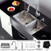 Farmhouse 36" Double Bowl Kitchen Sink with Faucet and Soap Dispenser