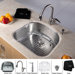 30" Undermount Single Bowl Kitchen Sink with 6.7" Faucet and Soap Dispenser