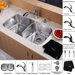 32" Undermount 50/50 Double Bowl Kitchen Sink with 11" Faucet and Soap Dispenser