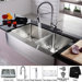 Farmhouse 36" Kitchen Sink with Faucet and Soap Dispenser