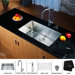 30" Undermount Single Bowl Kitchen Sink with 15" Faucet and Soap Dispenser in Chrome